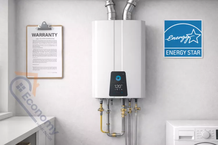 Professionally installed Energy Star water heater with warranty documentation for home value