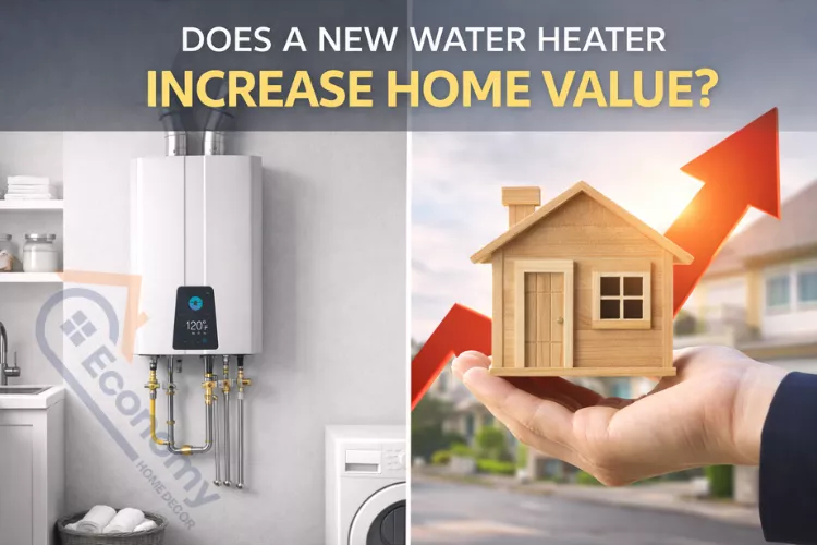 New energy-efficient water heater installation increasing home resale value and buyer appeal