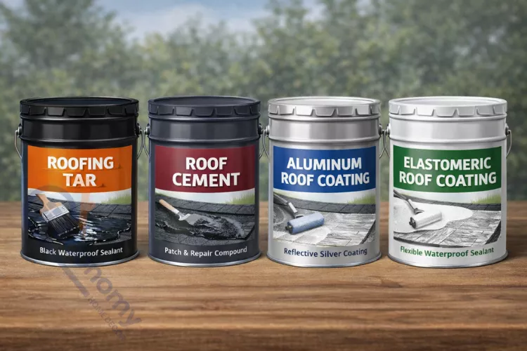 Different types of roof coatings and tar products for comparison