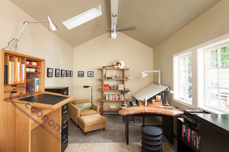 An ergonomic standing desk adorned with a task lamp, a colorful mousepad, and a collection of personal photos, showcasing inspiring standing desk decor ideas.