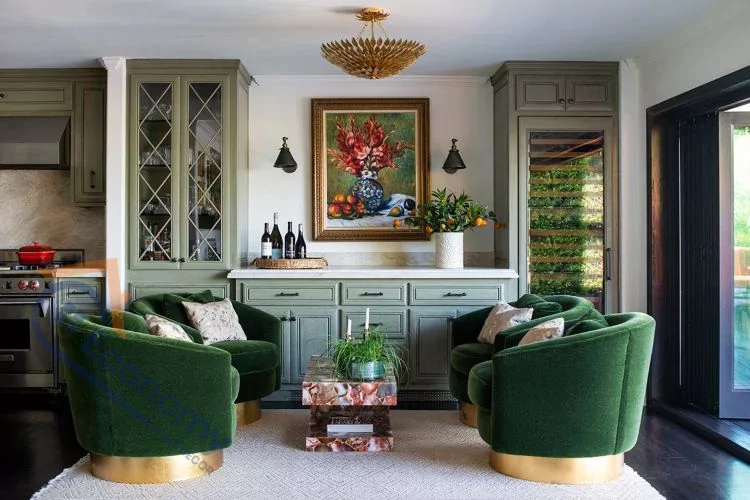 An elegant living room showcasing various Wall Sconce Decorating Ideas, with sconces providing ambient lighting and enhancing the room's aesthetic.