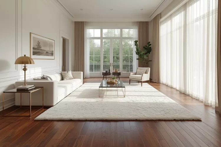 dark hardwood floors decorating ideas luxury living room with cream sofa and natural light