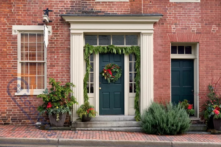 A bohemian-style front porch decor idea featuring a macrame swing chair and various potted plants and succulents.