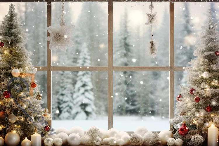 A rustic living room with a stone fireplace and a large wooden mantel, showcasing simple winter decor ideas.