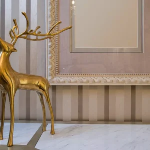 Luxury golden deer sculpture for home décor