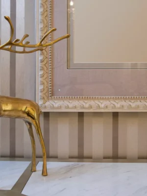 Luxury golden deer sculpture for home décor