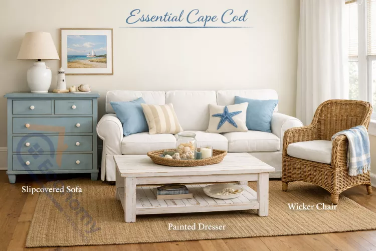 Essential furniture pieces for Cape Cod style interiors