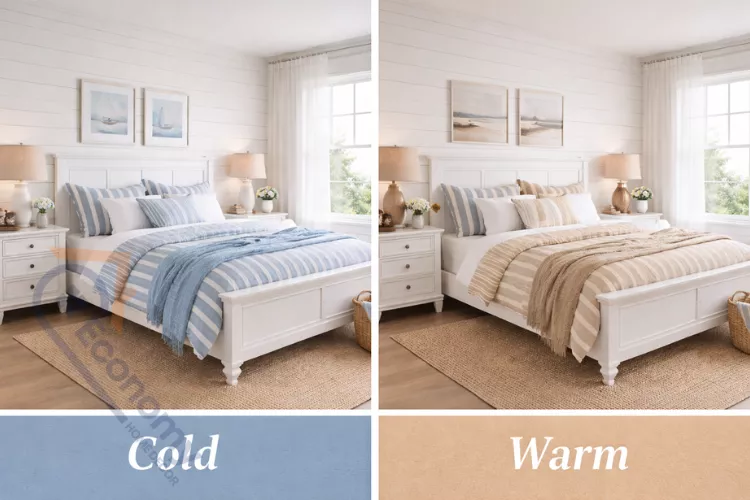 Comparing cool versus warm Cape Cod interior design color palettes