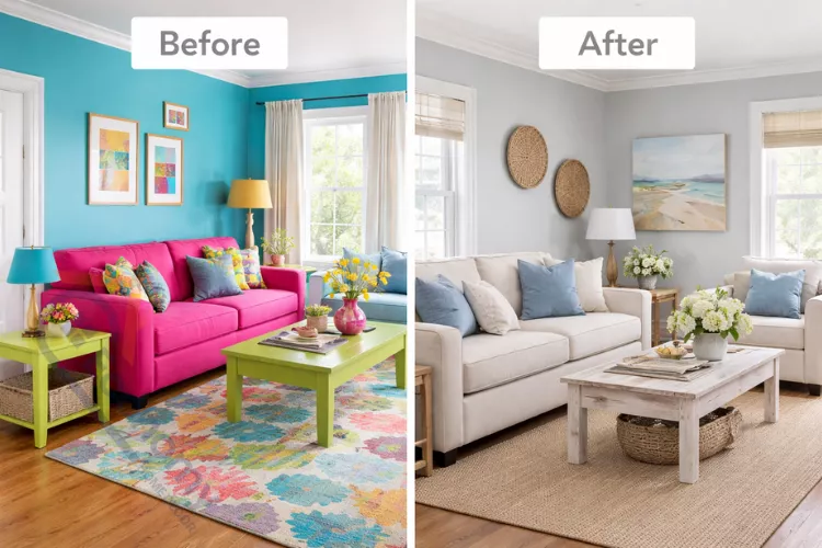 Cape Cod color palette mistake corrected from bright colors to soft coastal hues