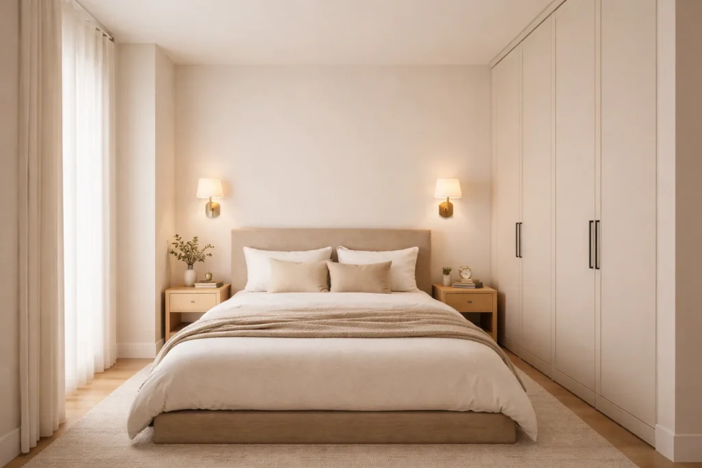 Narrow townhouse hallway styled with slim console table