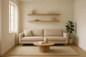 small living room decorating ideas with neutral sofa and large rug